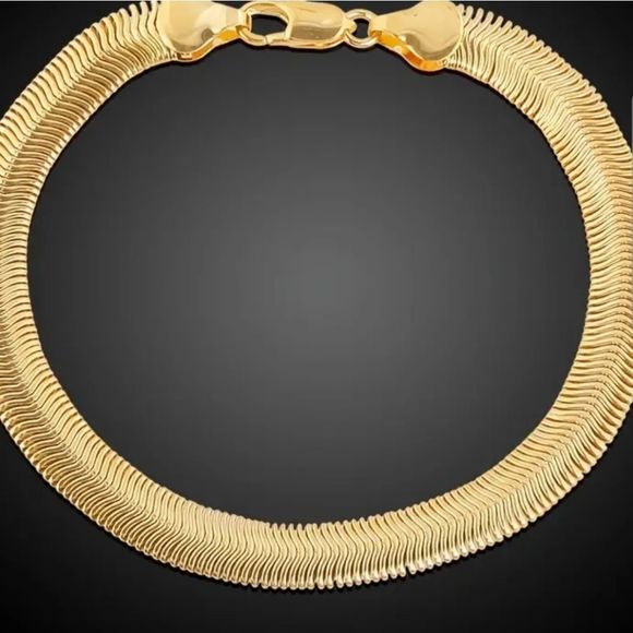 Mens 2 Piece High Quality 20" Snake Chain & Bracelet Set Goldtone Jewelry New - Picture 5 of 7